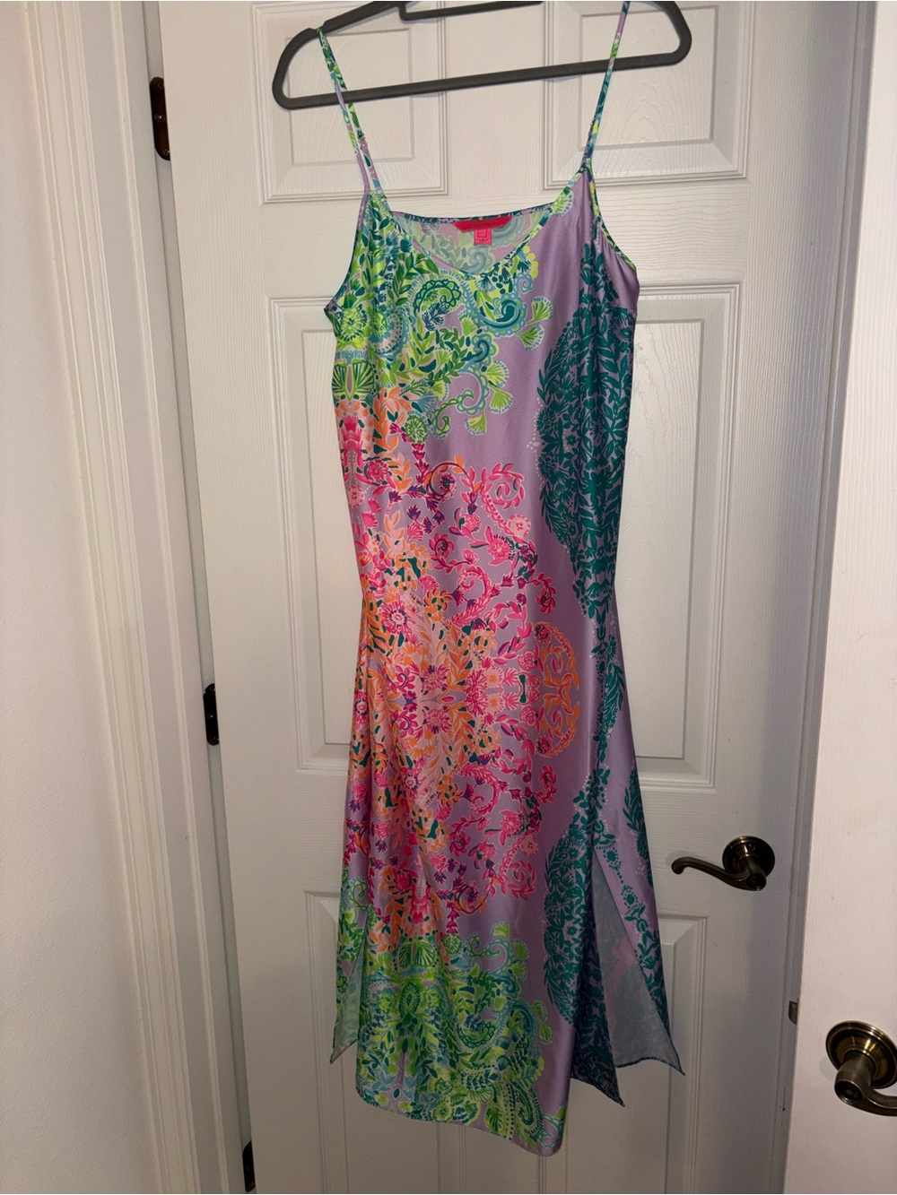 Lilly Pulitzer Lavender Slip Dress with Multicolor Paisley Print